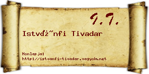 Istvánfi Tivadar névjegykártya