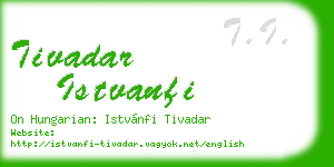 tivadar istvanfi business card